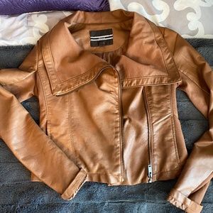 Dynamite Tan Faux Leather Jacket